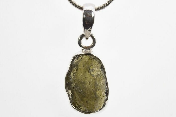 Green Moldavite Tektite Pendant ( g) - Czech Republic #317540